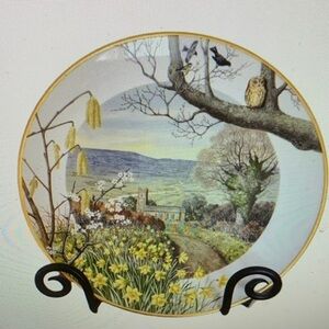 1979 A Country Lane Church In March Vintage Plate By Peter Banett